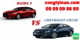 So sánh xe Chevrolet Cruze và Mazda 3